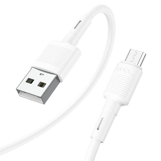 Data- og opladningskabel USB-A - microUSB HOCO X83 Victory, 18W, 1m, Hvid