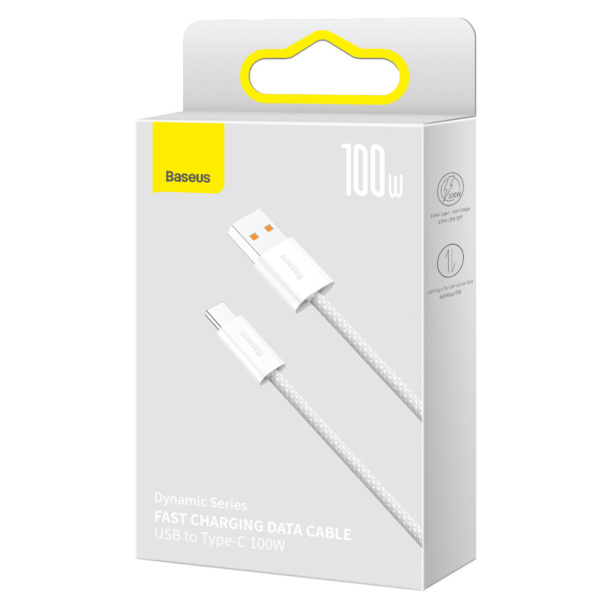 Data- og opladningskabel USB-A - USB-C Baseus Dynamic Series, 100W, 1m, Hvid CALD000602