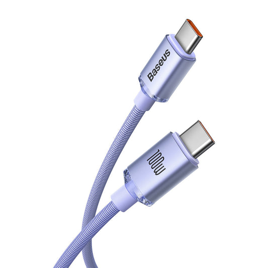 USB-C Data and Charging Cable - USB-C Baseus Crystal Shine Series, 100W, 2m, Purple CAJY000705