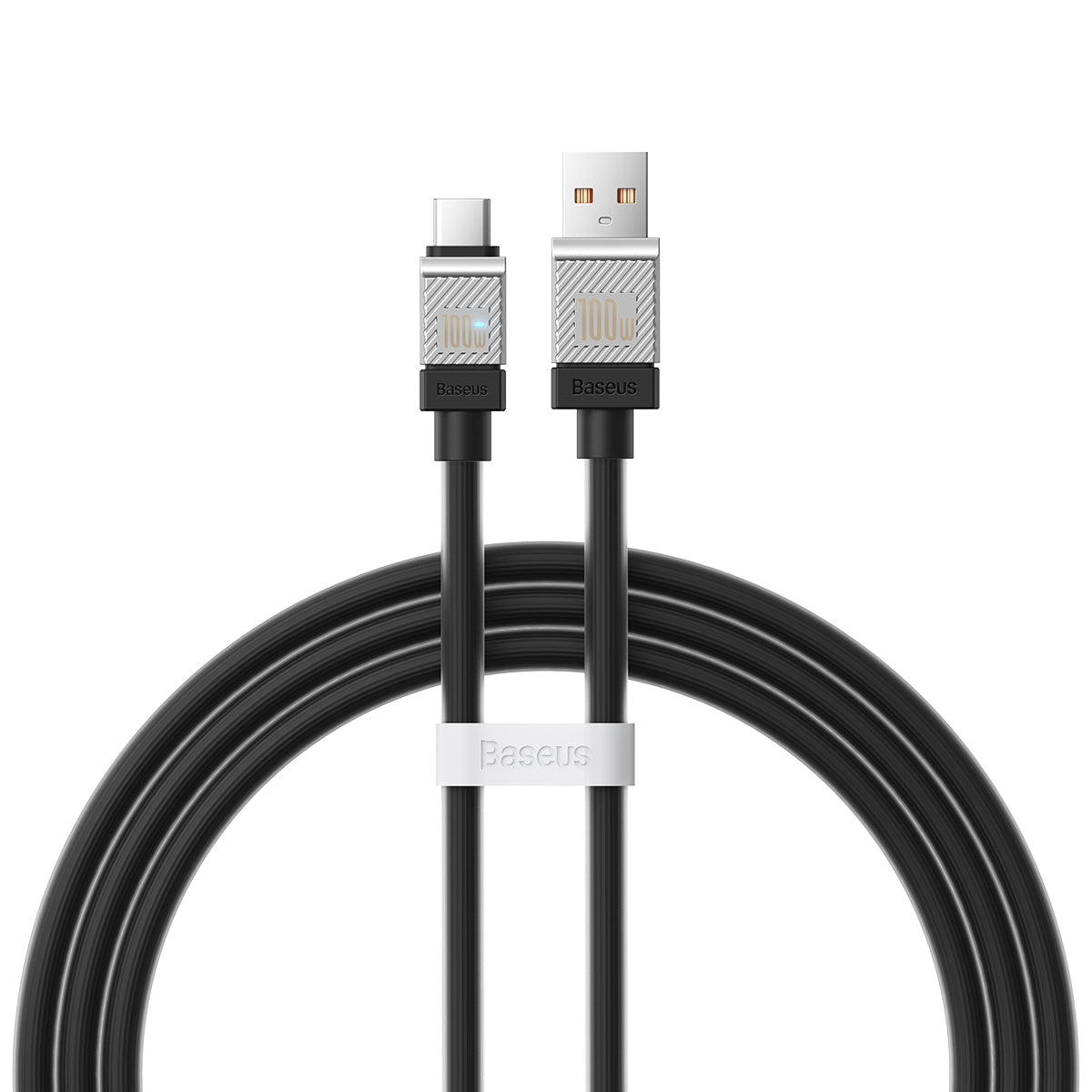 USB-A - USB-C Baseus CoolPlay data- og opladningskabel, 100W, 2m, Sort CAKW000701