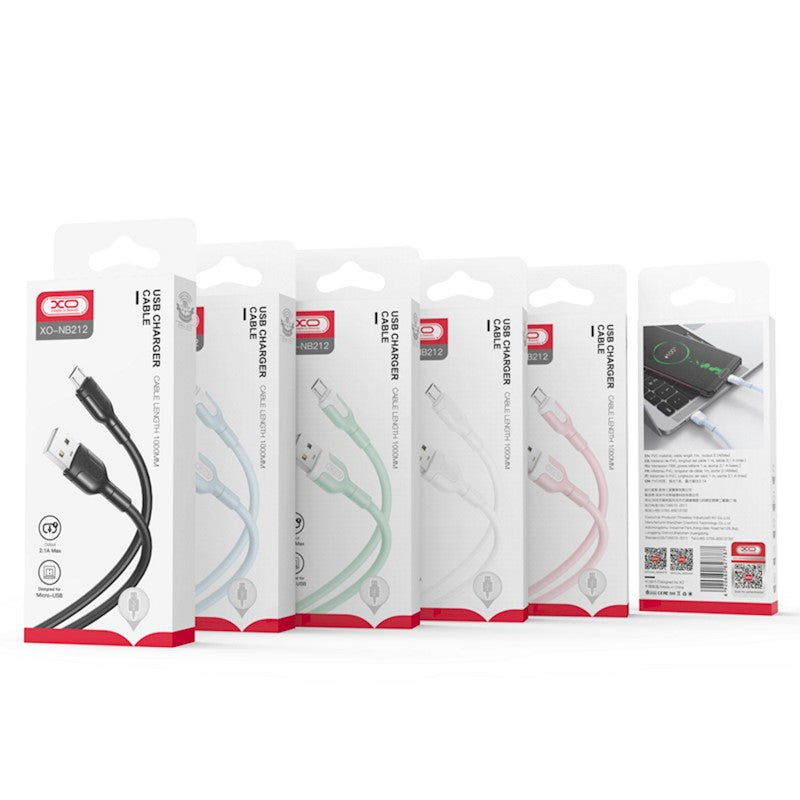 Data- og opladningskabel USB-A - USB-C XO Design NB212, 18W, 1m, Hvid