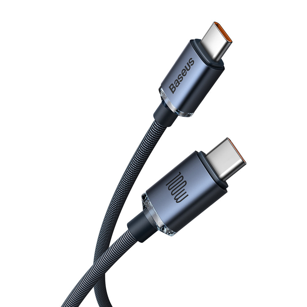 USB-C data- og opladningskabel - USB-C Baseus Crystal Shine Series, 100W, 2m, sort CAJY000701
