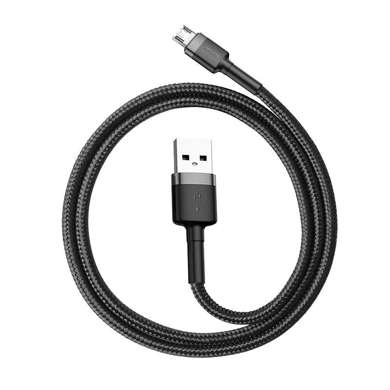 Data- og opladningskabel USB-A - microUSB Baseus Cafule, 18W, 0.5m, Grå CAMKLF-AG1