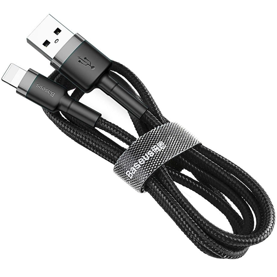Data- og opladningskabel USB-A - Lightning Baseus Cafule, 18W, 0,5m, Grå CALKLF-AG1