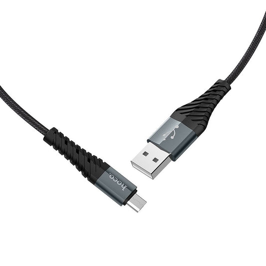 HOCO X38 Cool USB-A - microUSB data- og opladningskabel, 18W, 1m, sort