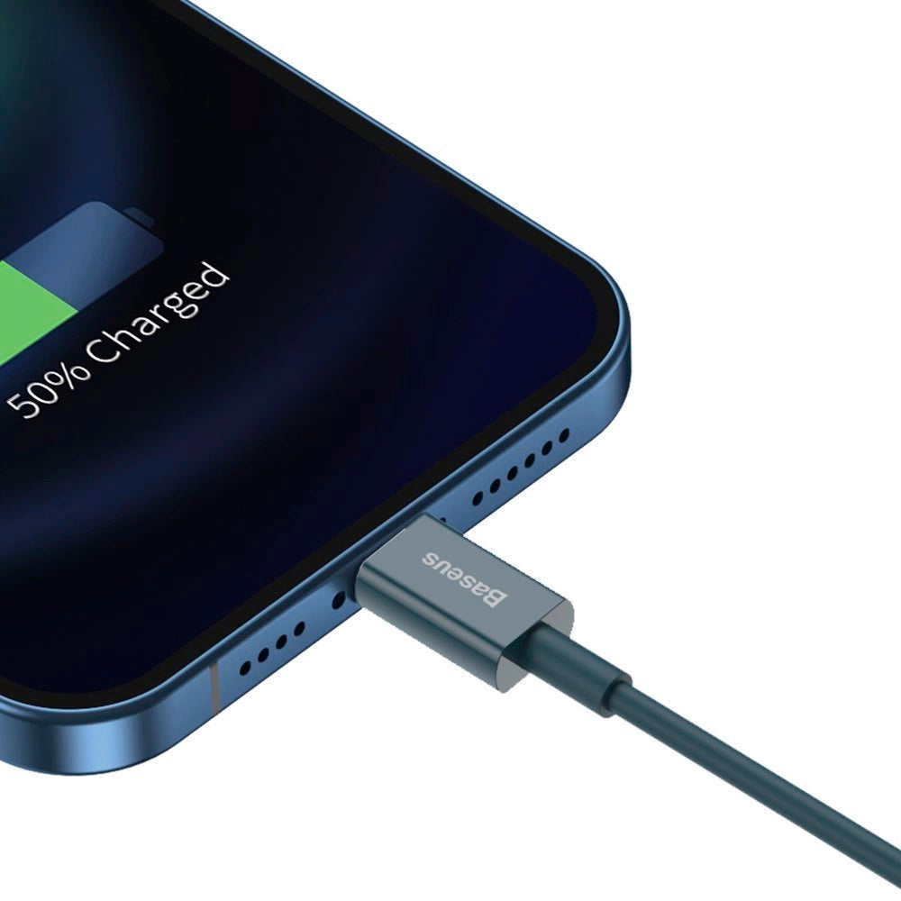 Data- og opladningskabel USB-A - Lightning Baseus Superior Series, 20W, 1m, blå CALYS-A03