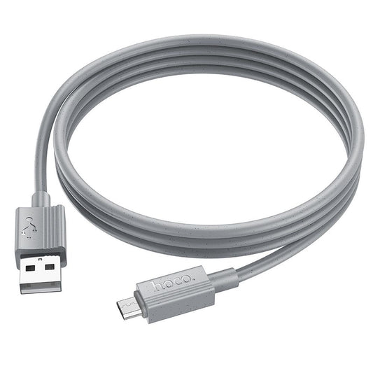Data- og opladningskabel USB-A - microUSB HOCO X107, 18W, 1m, Grå