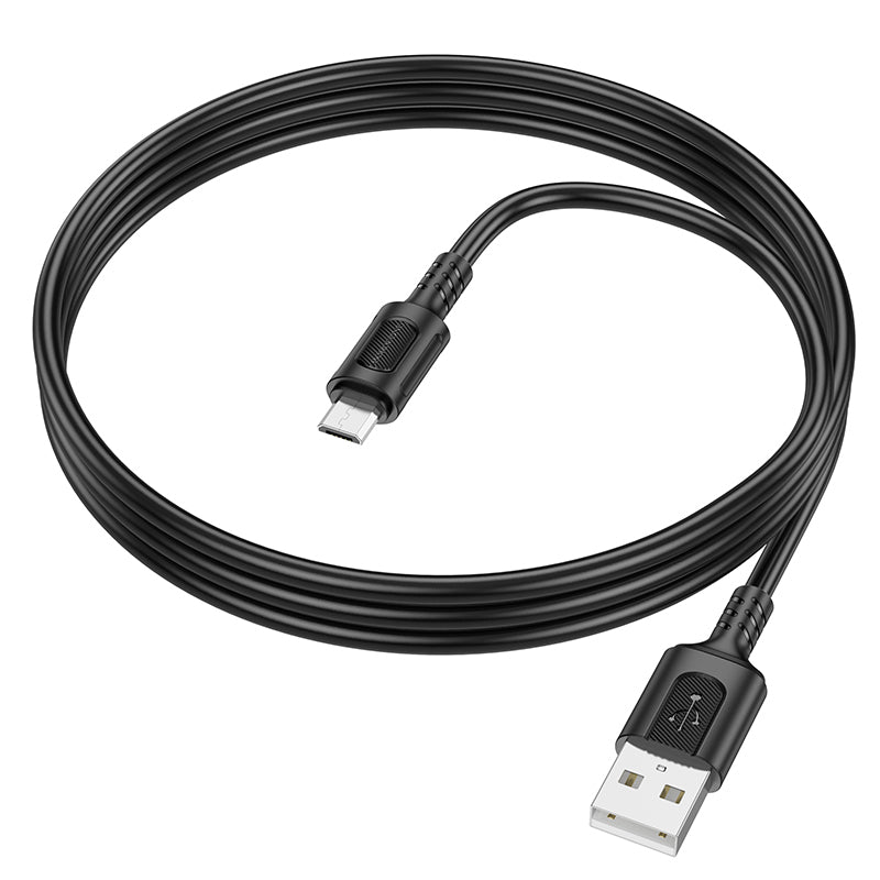 Data- og opladningskabel USB-A - microUSB Borofone BX111 Feliz, 18W, 1m, Sort