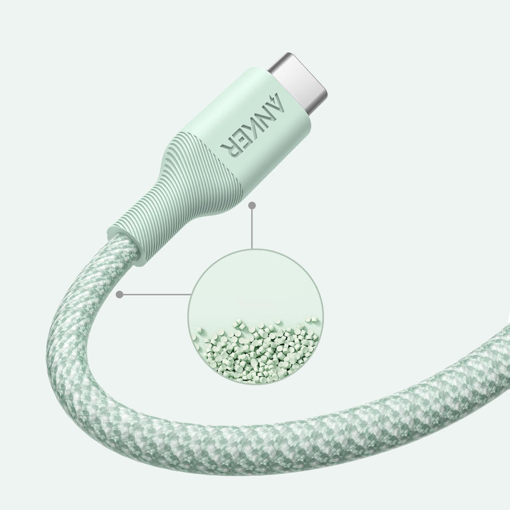 USB-C Data- og Opladningskabel - USB-C Anker 544, 140W, 1.8m, Grøn A80F6H61