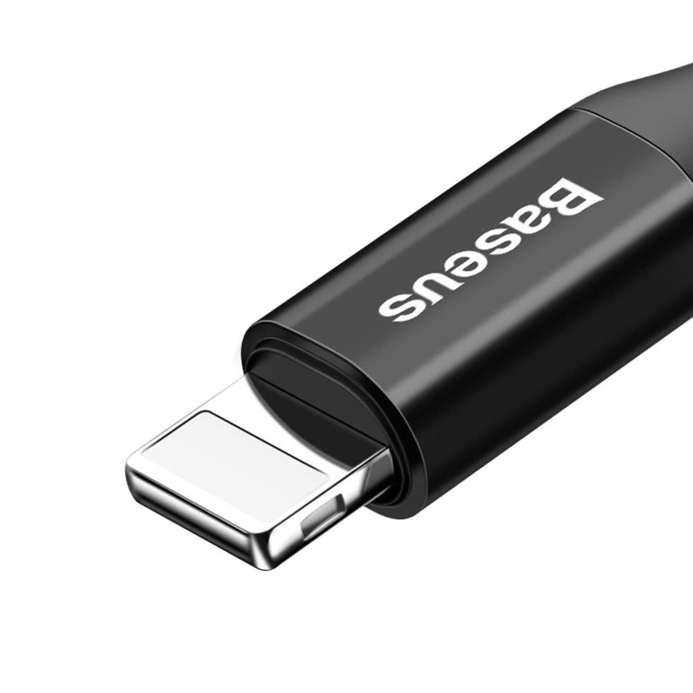 Data- og opladningskabel USB-A - Lightning Baseus Fish Eye Spring, 18W, 1m, sort CALSR-01 CALSR-01
