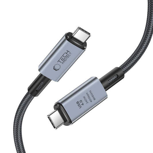 USB-C data- og opladningskabel - USB-C Tech-Protect Ultraboost Max, 240W, 2m, grå