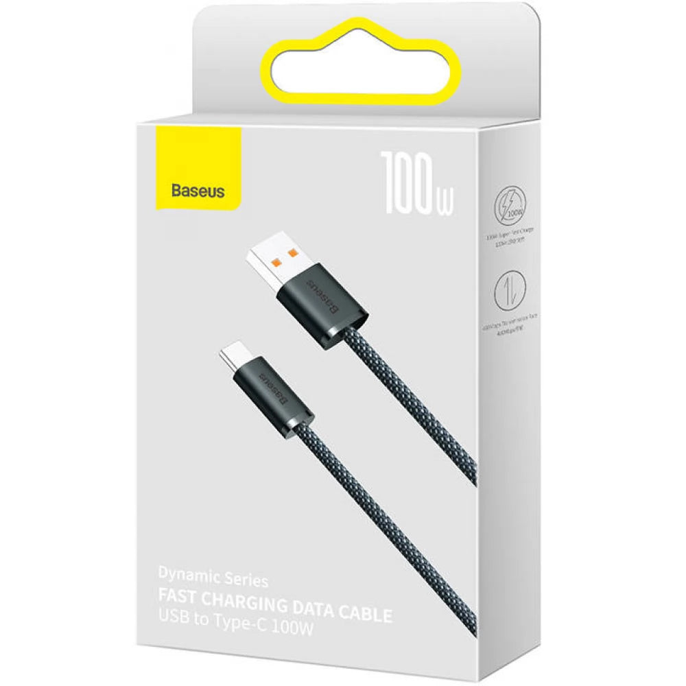 Data- og opladningskabel USB-A - USB-C Baseus Dynamic Series, 100W, 2m, Grå CALD000716