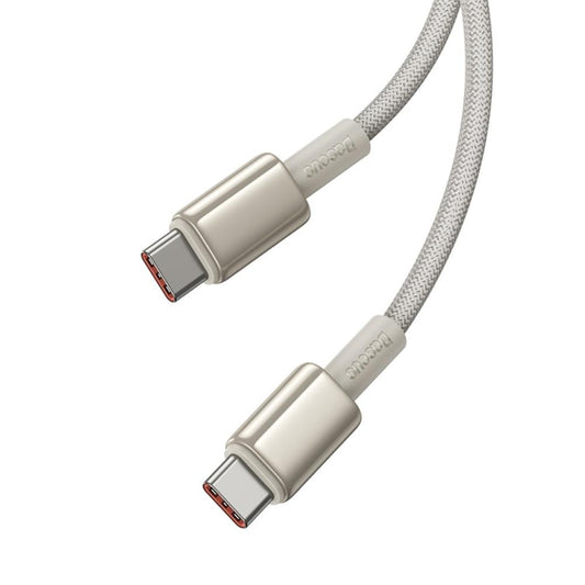 USB-C - USB-C Baseus Tungsten Gold data- og opladningskabel, 100W, 1m, Guld P10319800G21-00