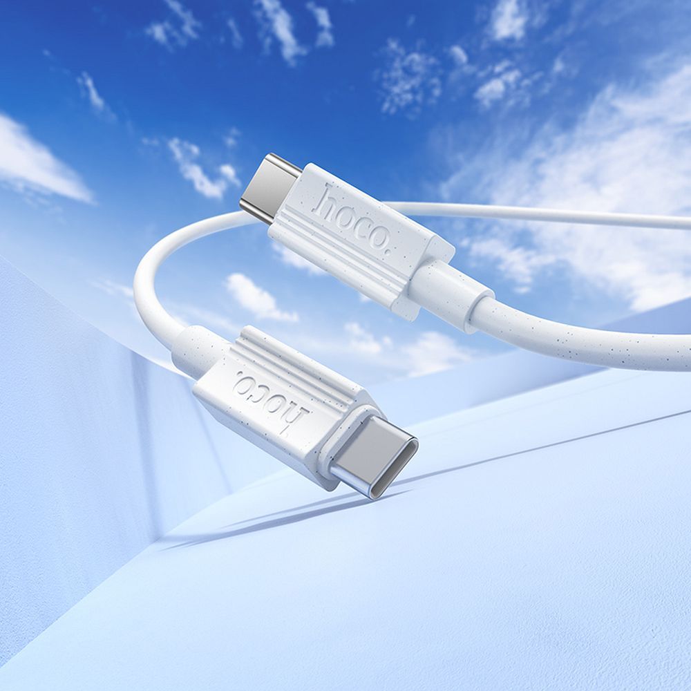 USB-C data- og opladningskabel - USB-C HOCO X107, 60W, 1m, Hvid