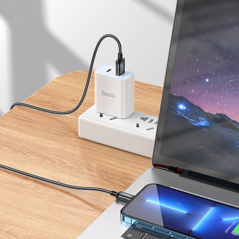 Data- og opladningskabel USB-A - Lightning HOCO X89, 18W, 2m, Sort