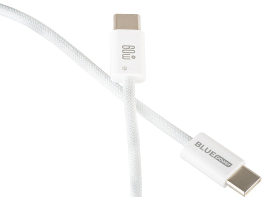 USB-C Data og Opladningskabel - USB-C Blue Power NB-Q273, 60W, 1m, Hvid