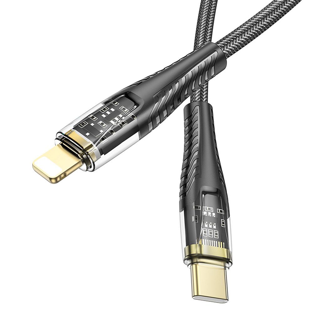 Data- og opladningskabel USB-C - Lightning HOCO U121, 27W, 1,2m, Sort