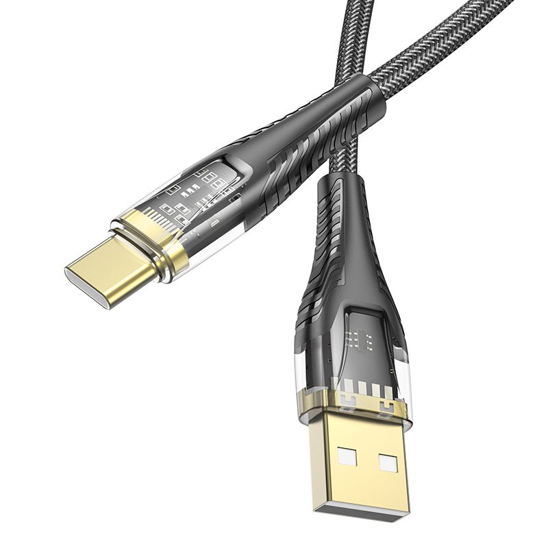 Data- og opladningskabel USB-A - USB-C HOCO U121, 18W, 1.2m, Sort