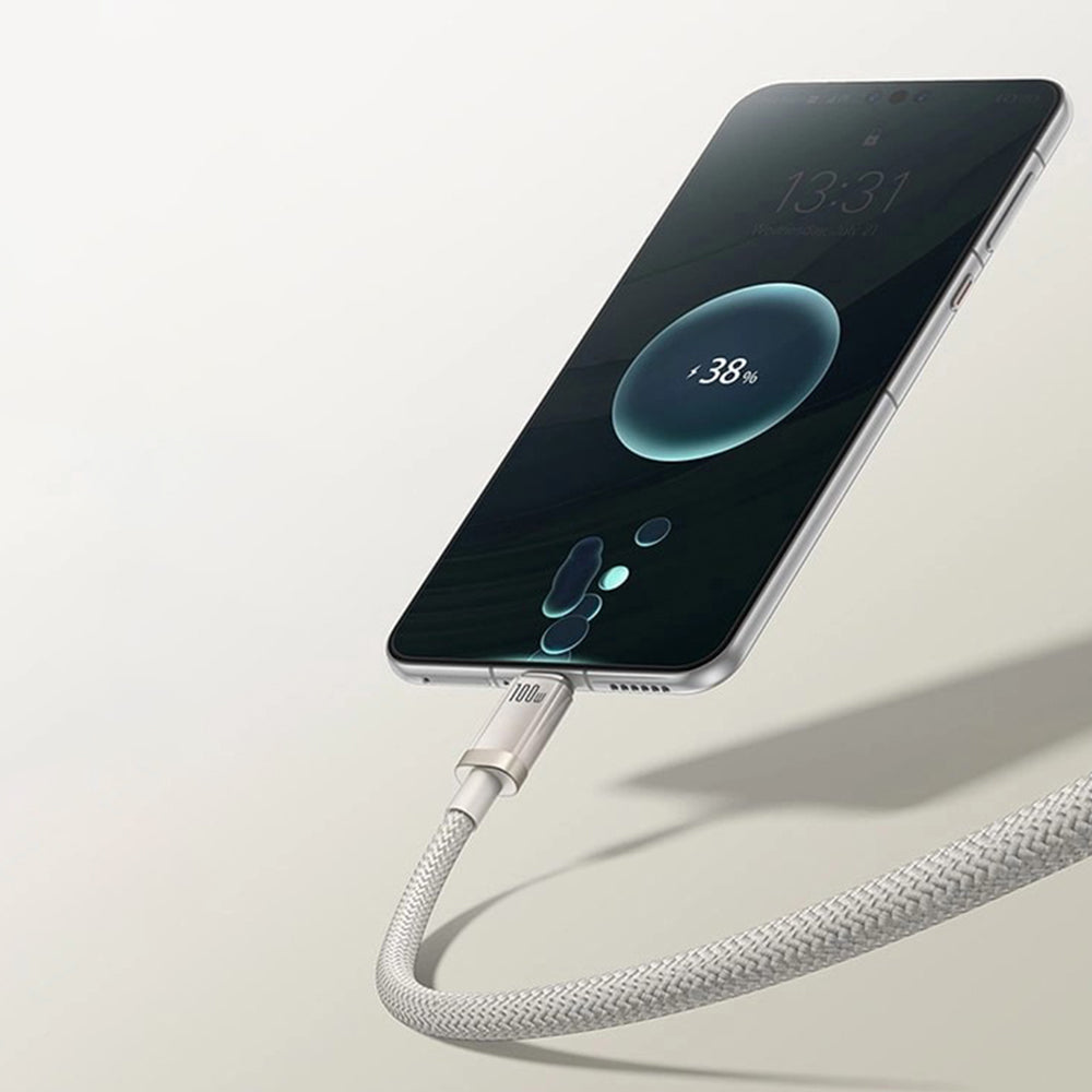 Data- og opladningskabel USB-A - USB-C Baseus Titanium, 100W, 2m, Sølv P10378102G21-02