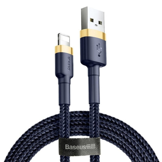 USB-A - Lightning Baseus Cafule data- og opladningskabel, 18W, 2m, Marineblå CALKLF-CV3