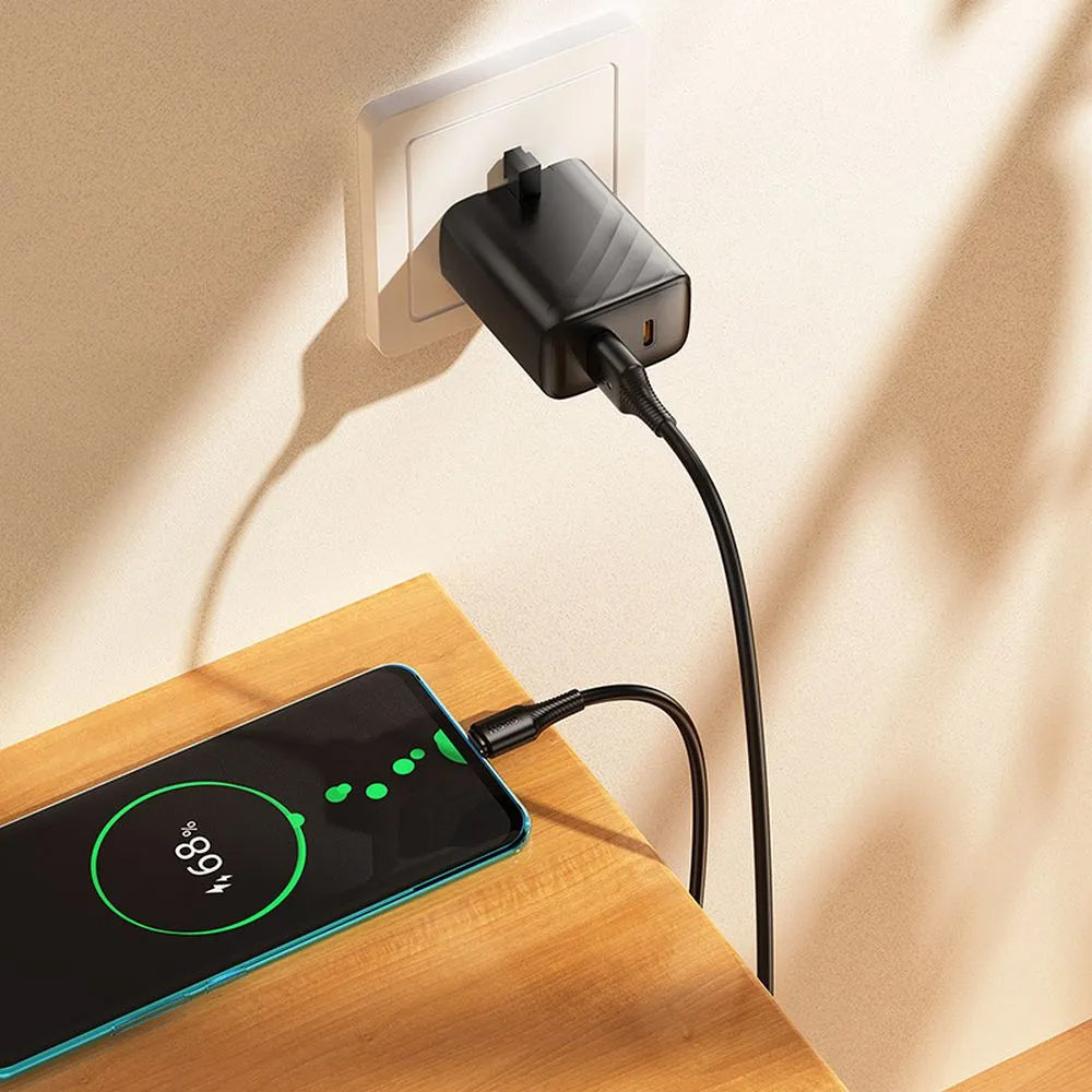 Data- og opladningskabel USB-A - USB-C HOCO X120, 60W, 1m, Sort