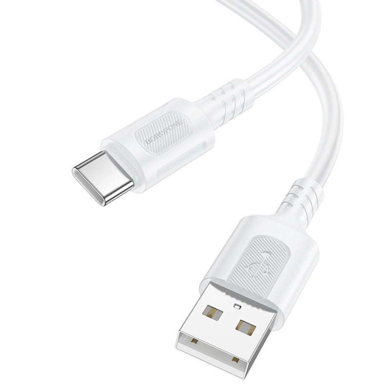 Data- og opladningskabel USB-A - USB-C Borofone BX111 Feliz, 20W, 1m, Hvid