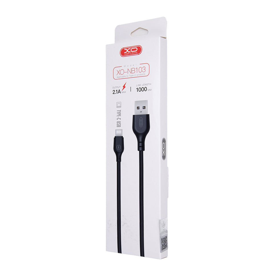 Data- og opladningskabel USB-A - USB-C XO Design NB103, 18W, 1m, Sort
