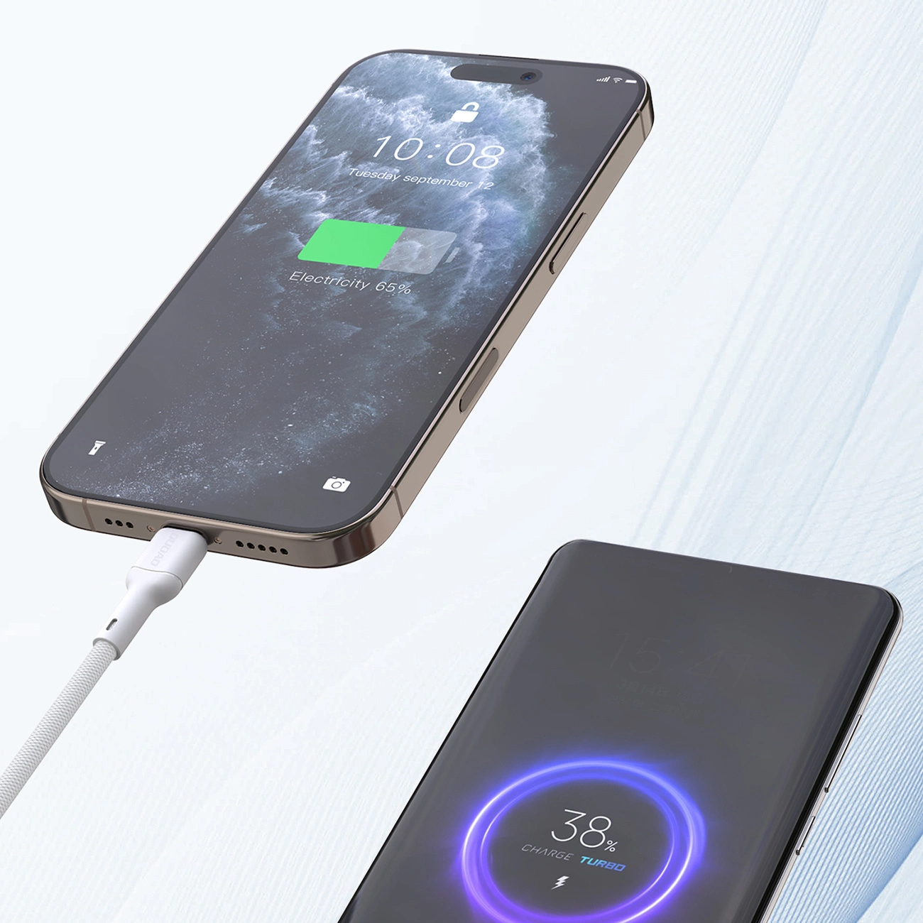 Data- og opladningskabel USB-C - USB-C Dudao L9C Max, 240W, 2m, Hvid