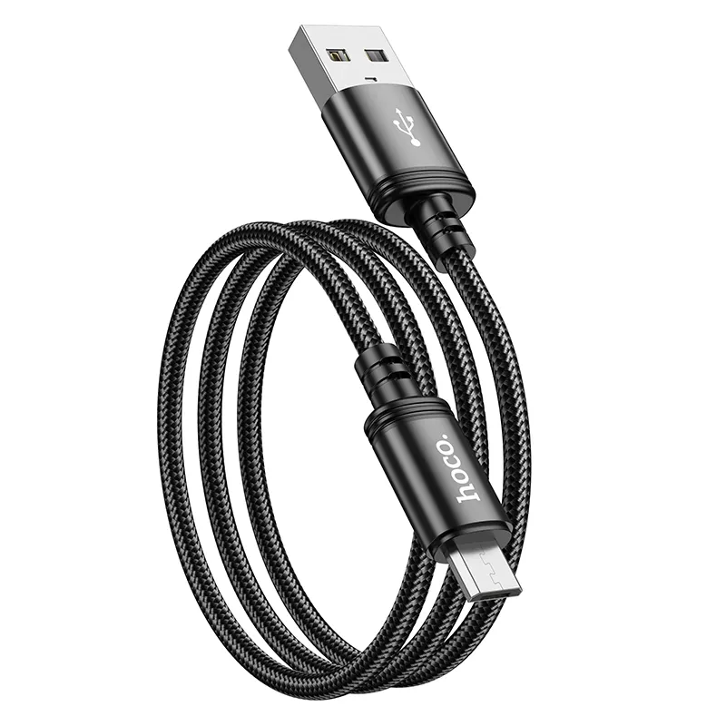 Data- og opladningskabel USB-A - microUSB HOCO X89, 18W, 1m, Sort