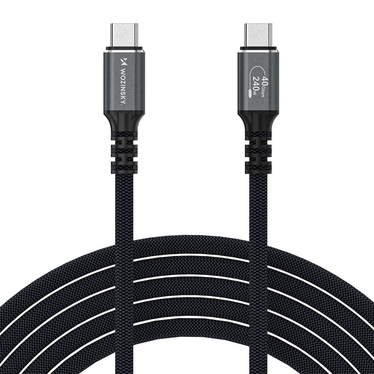 USB-C Data- og Opladningskabel - USB-C WZK WPS-UY42S, 240W, 2m, Sort