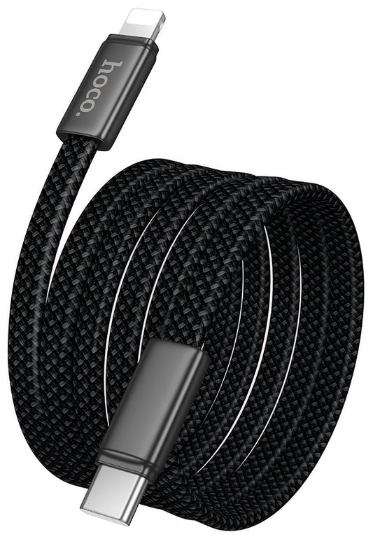 Data- og opladningskabel USB-C - Lightning HOCO X125, 30W, 1m, Sort