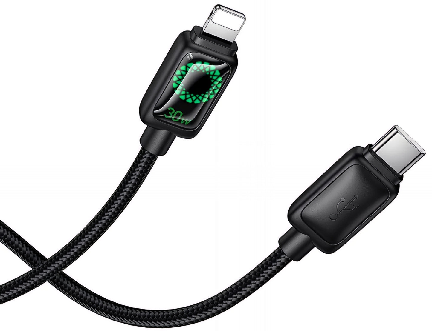 Data- og opladningskabel USB-C - Lightning HOCO U146, 30W, 1.2m, Sort