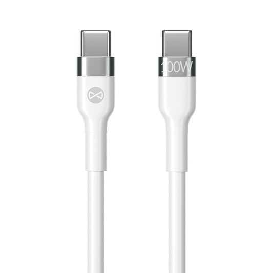 USB-C Data- og Opladningskabel - USB-C Forever Flexible, 100W, 2m, Hvid
