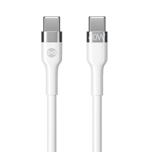 USB-C Data- og Opladningskabel - USB-C Forever Flexible, 60W, 2m, Hvid