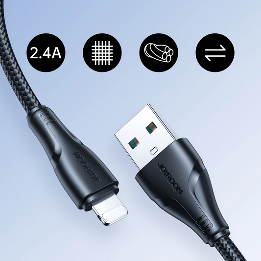 Data- og opladningskabel USB-A - Lightning Joyroom S-A11, 18W, 1,2m, Sort