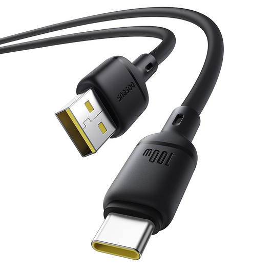 Data- og opladningskabel USB-A - USB-C Baseus Silky, 100W, 1m, Sort P10377703113-00