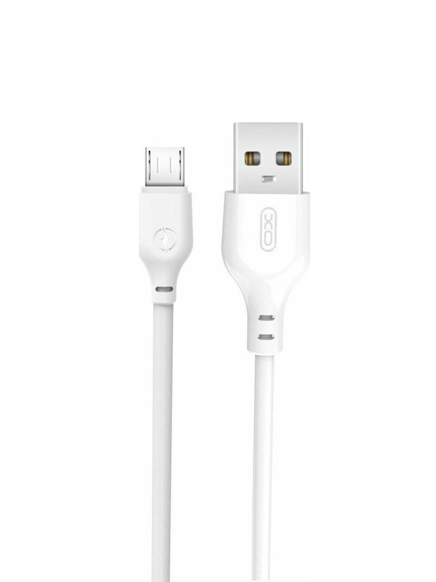 Data- og opladningskabel USB-A - microUSB XO Design NB103, 18W, 2m, Hvid