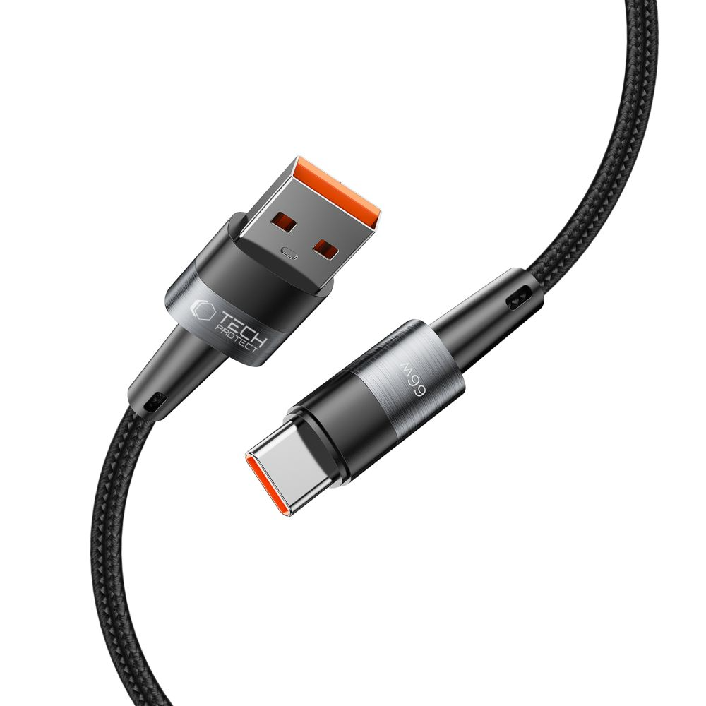 USB-A til USB-C data- og opladningskabel Tech-Protect Ultraboost, 66W, 0,5m, grå