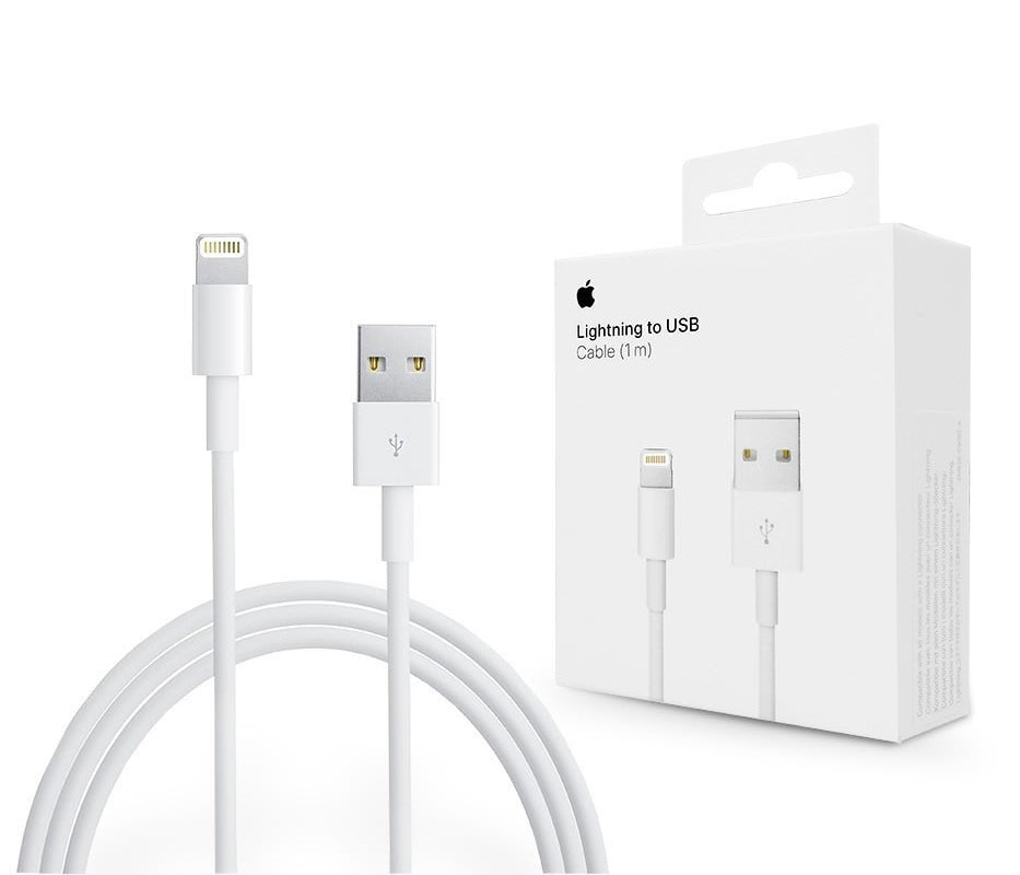 Data- og opladningskabel USB-A - Lightning Apple A1480, 18W, 1m, Hvid MUQW3ZM/A