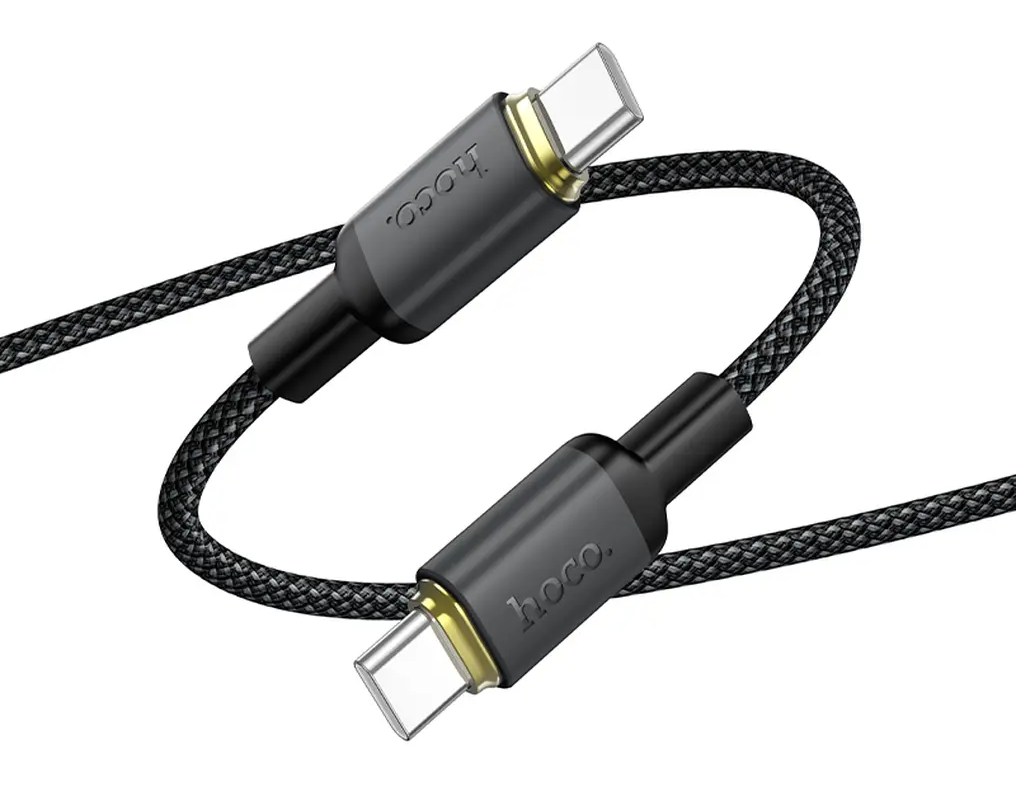 USB-C Data- og Opladningskabel - USB-C HOCO X128 Benefit, 60W, 1m, Sort