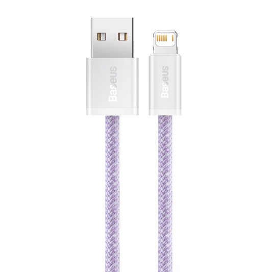 USB-A til Lightning data- og opladningskabel Baseus Dynamic Series, 18W, 2m, Lilla CALD000505