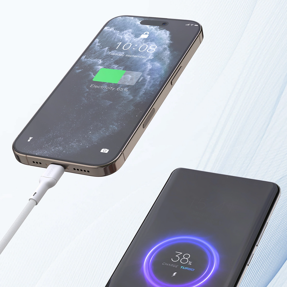 USB-C Data- og Opladningskabel - USB-C Dudao L9C Max, 240W, 1,2m, Hvid