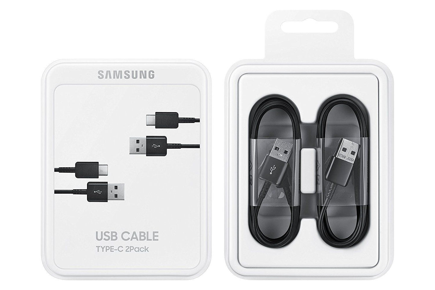 Samsung USB-A - USB-C data- og opladningskabel 2-pak, 25W, 1,5m, Sort EP-DG930MBEGWW