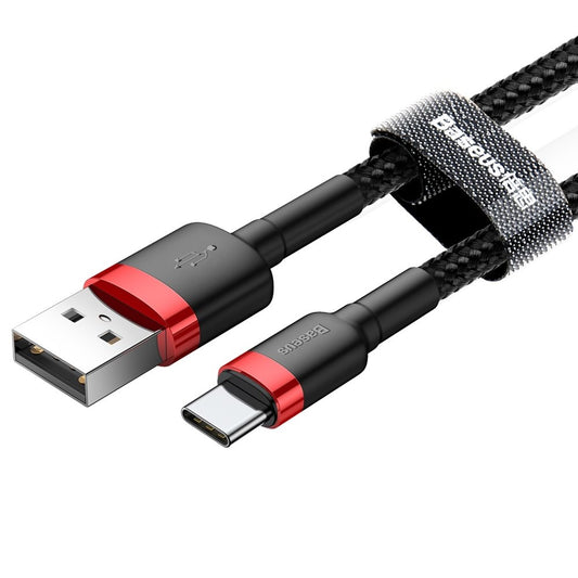 Data- og opladningskabel USB-A - USB-C Baseus Cafule, 18W, 2m, sort CATKLF-C91