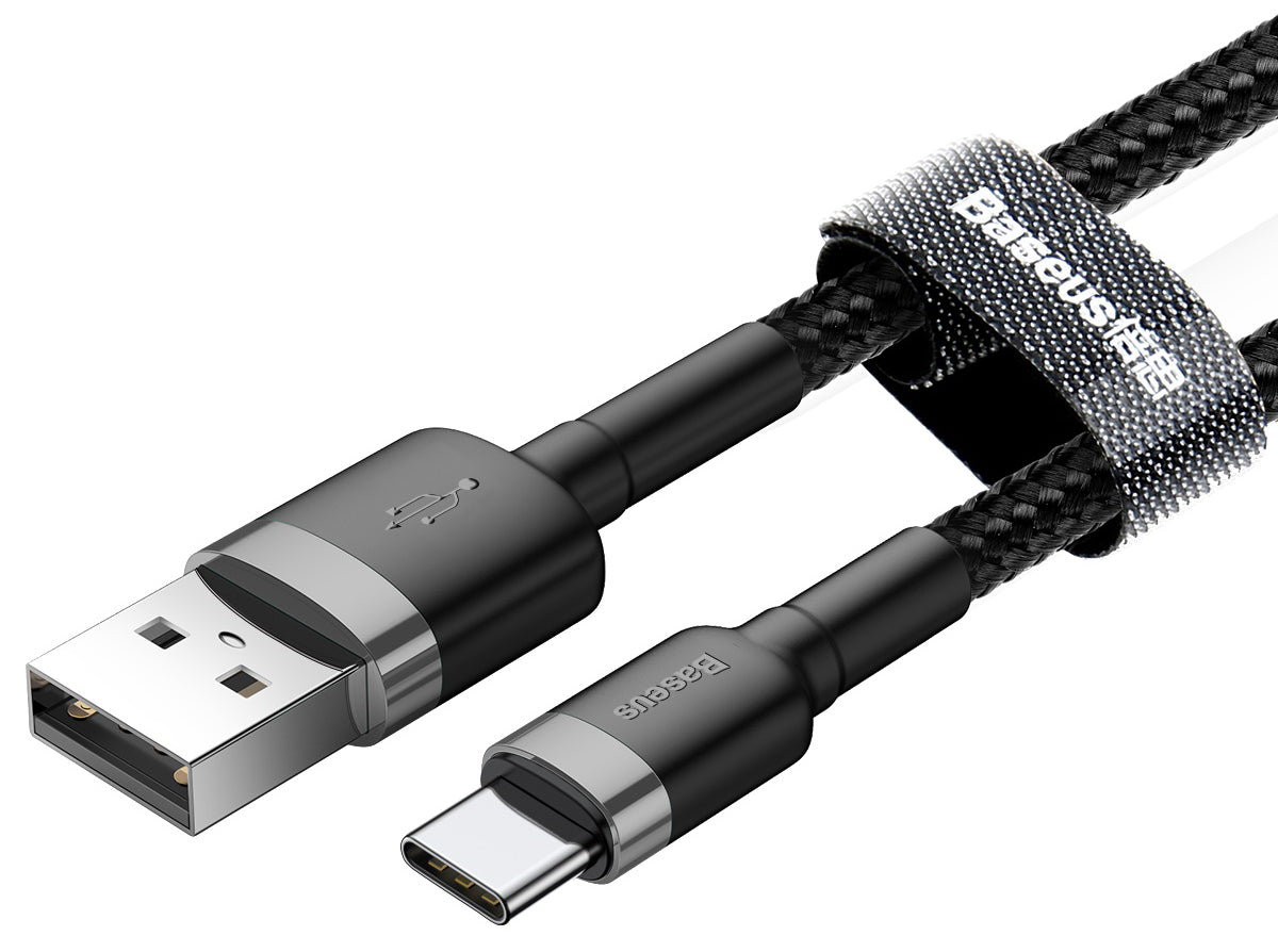 Data- og opladningskabel USB-A - USB-C Baseus Cafule, 60W, 1m, Grå CATKLF-BG1