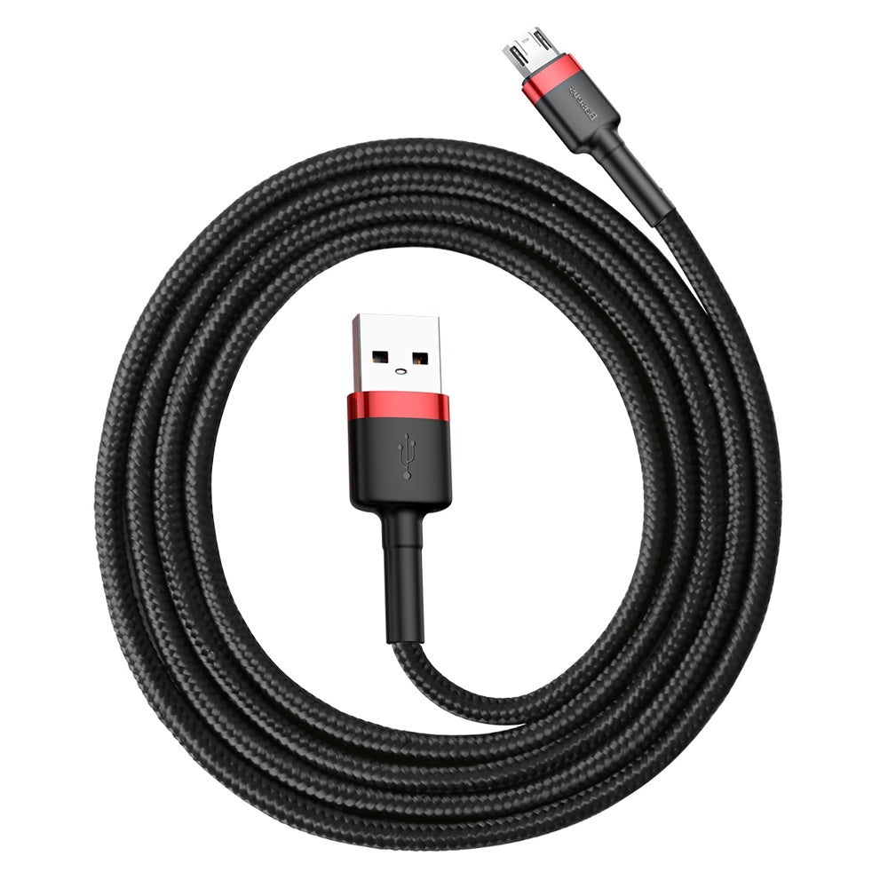USB-A til microUSB data- og opladningskabel Baseus Cafule, 18W, 1m, Rød CAMKLF-B91