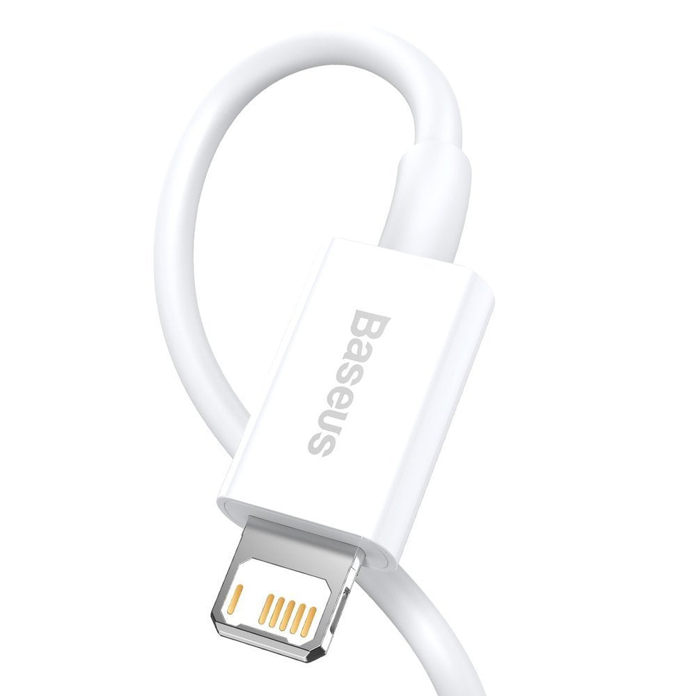 Data- og opladningskabel USB-A - Lightning Baseus Superior Series, 20W, 2m, hvid CALYS-C02