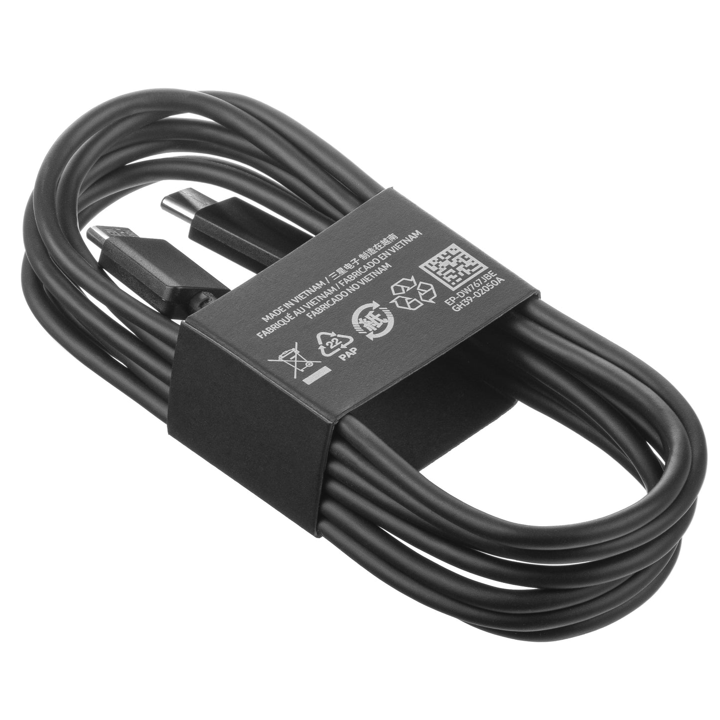 USB-C data- og opladningskabel - USB-C Samsung EP-DW767JBE, 25W, 1,8m, Sort GP-TOU021RFCBW
