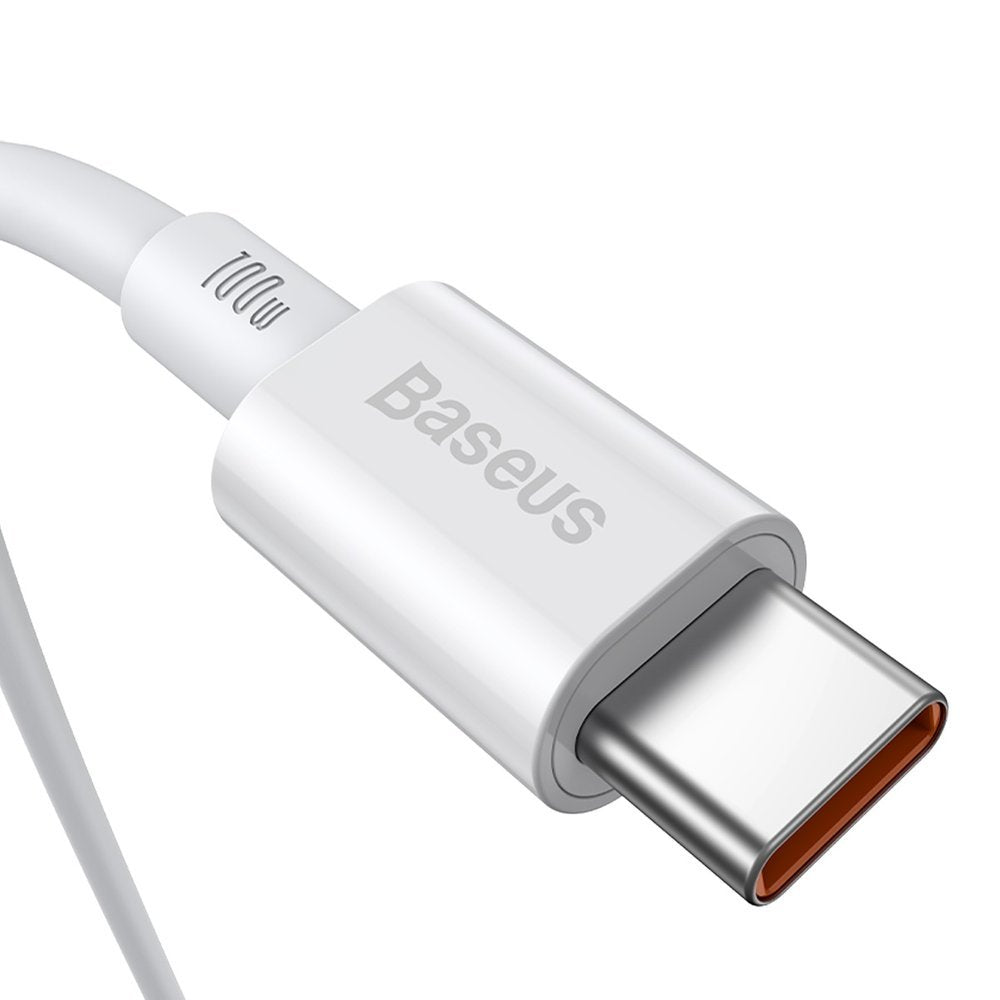 USB-C Data- og Opladningskabel - USB-C Baseus Superior Series, 100W, 2m, Hvid CATYS-C02