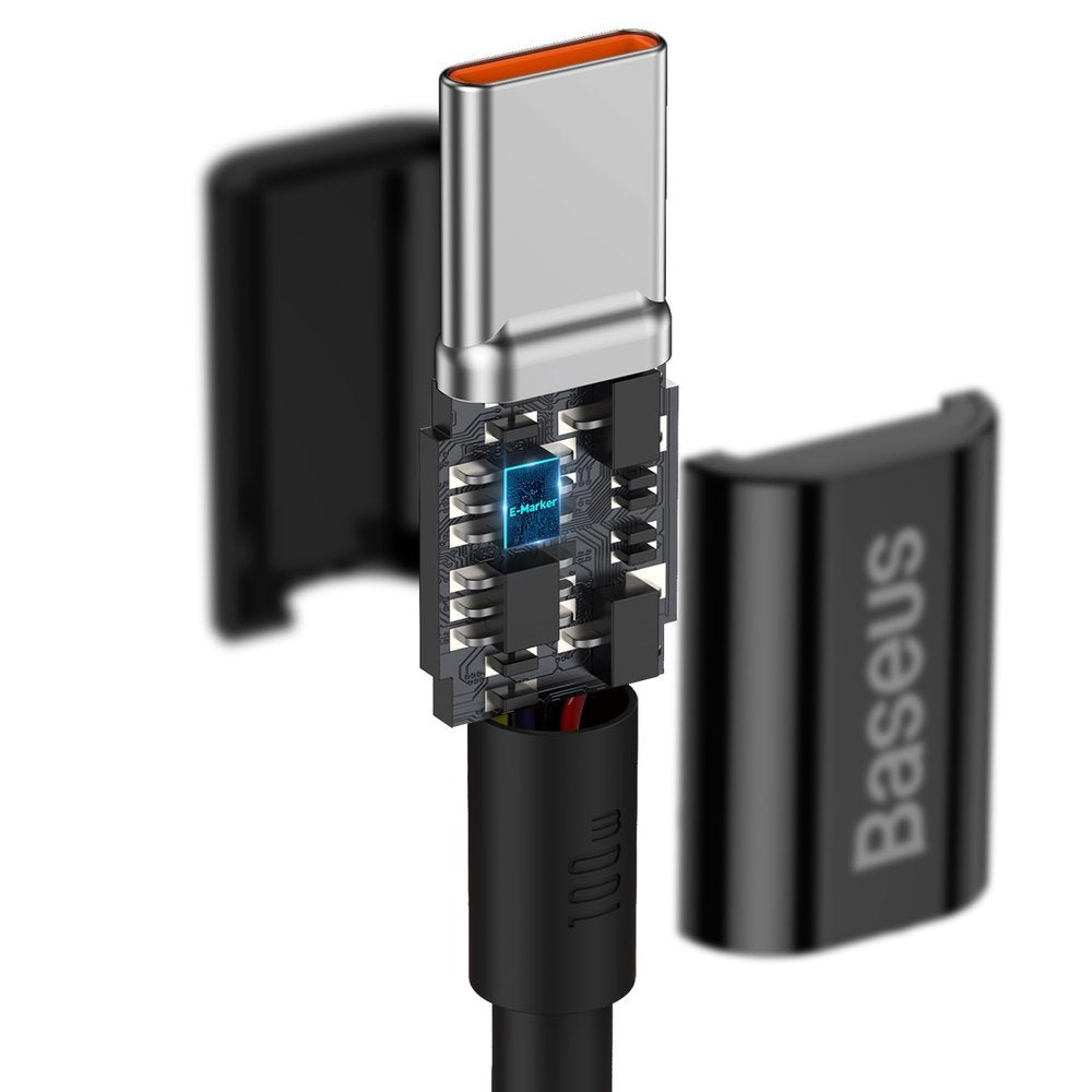 USB-C Data- og Opladningskabel - USB-C Baseus Superior Series, 100W, 1m, Sort CATYS-B01